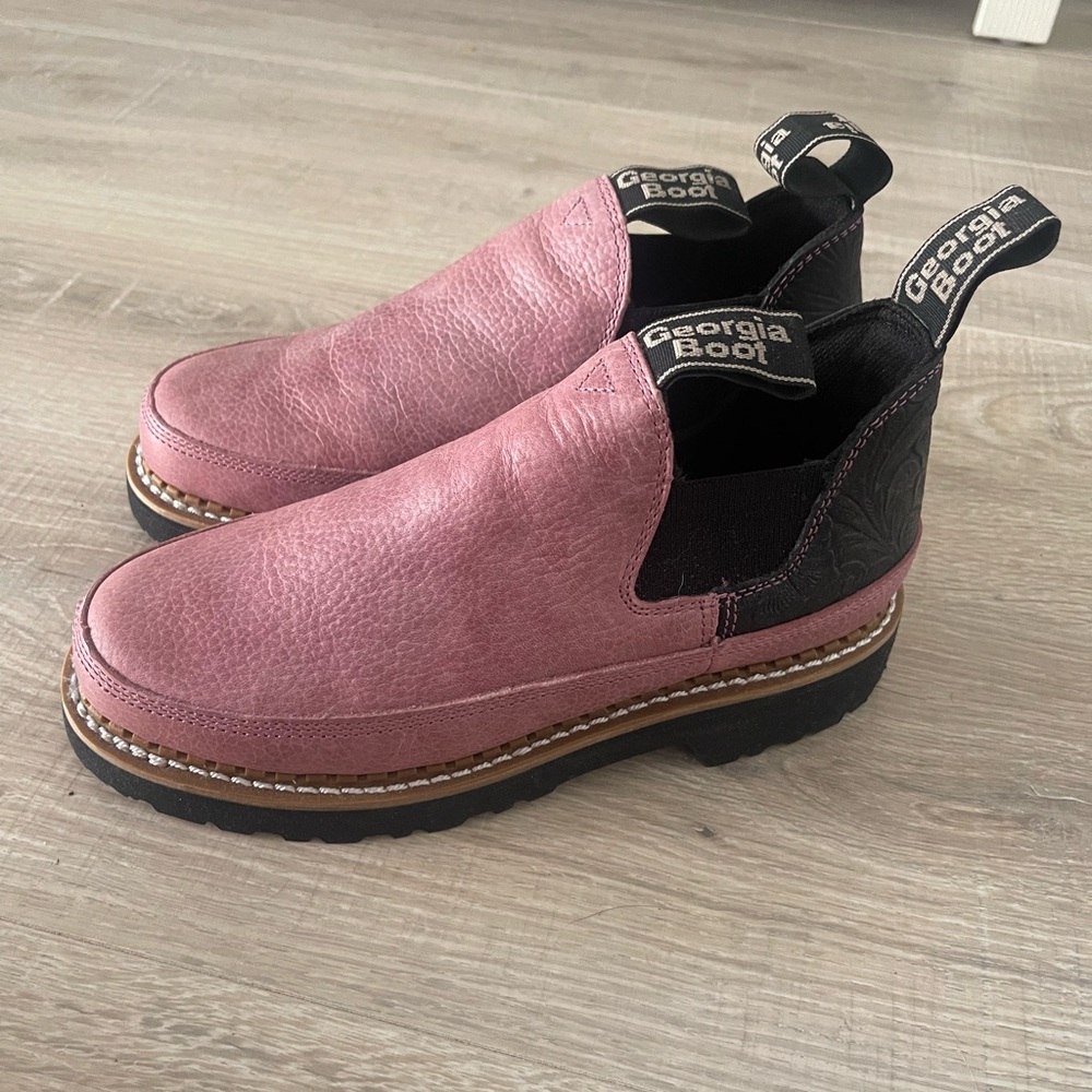 Georgia Boot Pink and Black Ankle Boots
